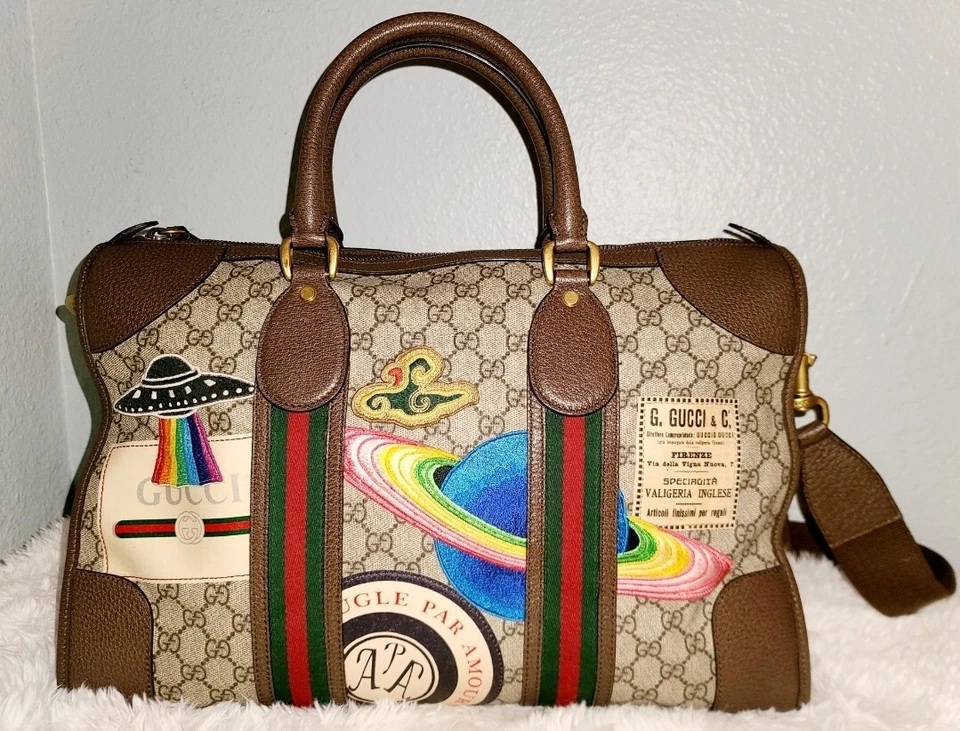 GUCCI Brown/Beige Soft GG Supreme Canvas Courrier Duffle Limited Edition - Image 4 of 4