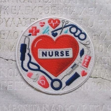 Nurse Patch Iron-on Applique Healthcare Badge Doctor Hospital Surgeon