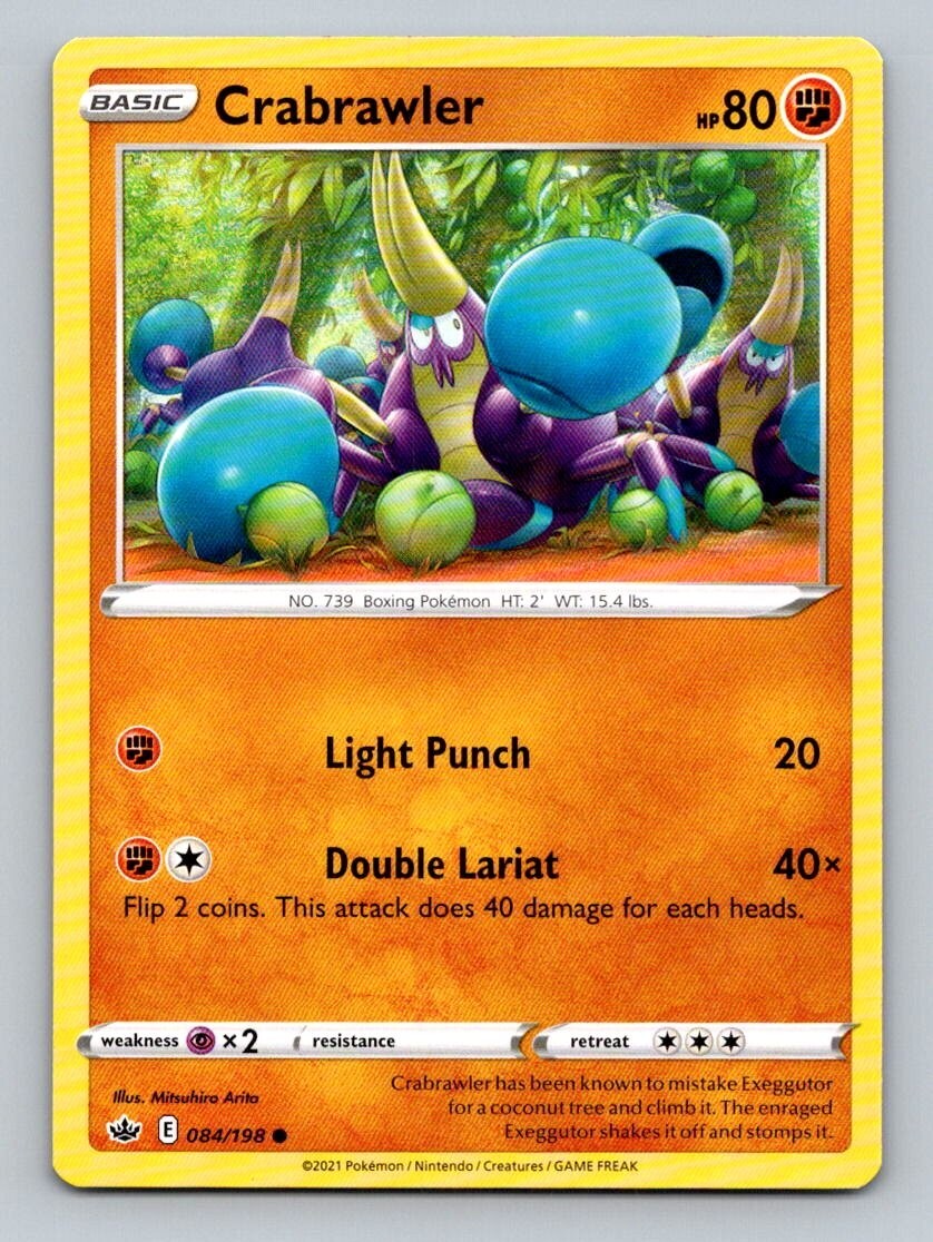 2021 Pokemon Card Chilling Reign Crabrawler 84/198