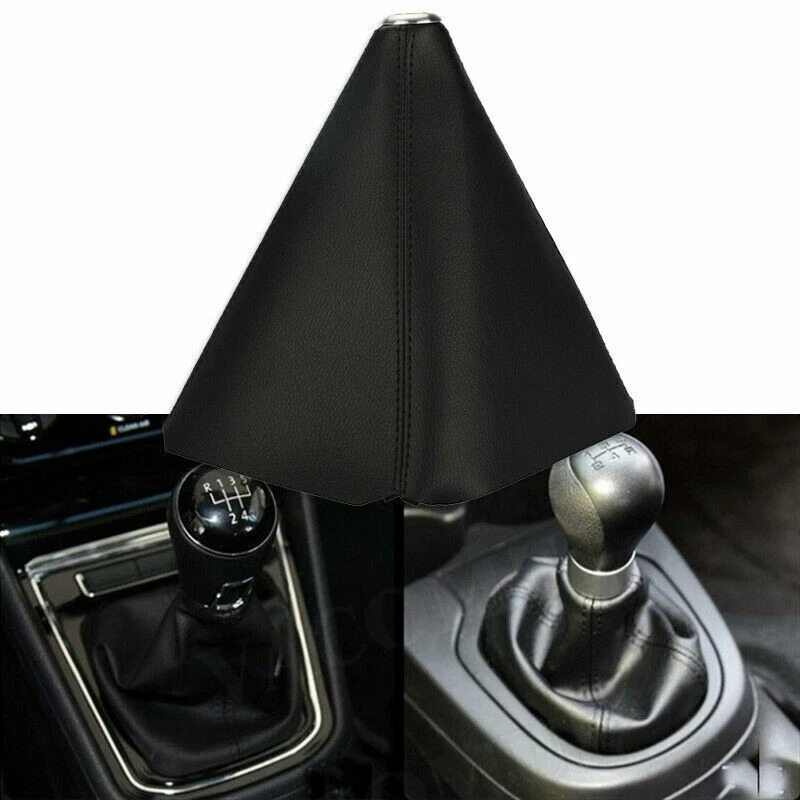 Collares de cambio de marchas de cuero PU palanca de cambios palanca de cambios cubierta bota marina Foto 2 de 4