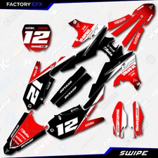 Black White Red Swipe Racing Graphics Kit fits 19-23 Yamaha YZ250F YZF250 Decal