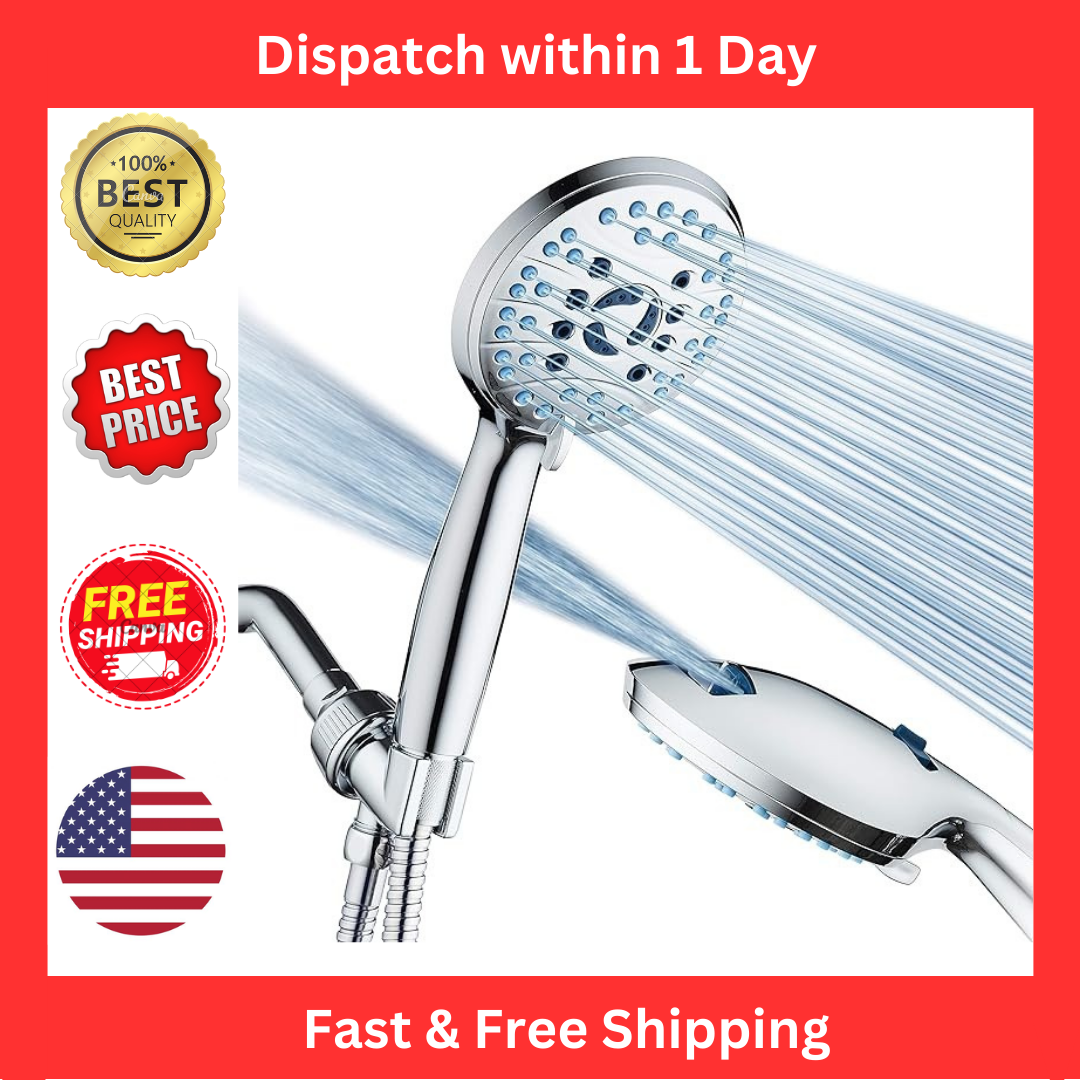 AquaCare AS-SEEN-ON-TV High Pressure 8-mode Handheld Shower Head with 2 Brackets