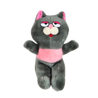 12'' VINTAGE SUPERIOR TOY + NOVELTY NERMAL FAKIE GREY CAT STUFFED ANIMAL PLUSH