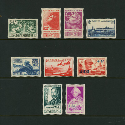 Algeria Scott # B47-B50, B53-B57 VF OG Hinged French Colony Stamps