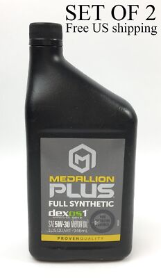 Medallion Motor Oil Full Synthetic Plus Dexos1 SAE 5W-30 1 Quart Set of 2