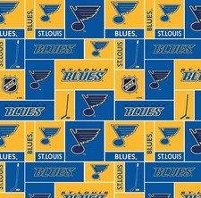 16"L x 45"W NHL Hockey Saint Louis Blues Small Scale Box Cotton Fabric