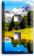 COLORADO MOUNTAINS STILL LIFE WATER REFLECTION LIGHT SWITCH OUTLET HD WALL PLATE