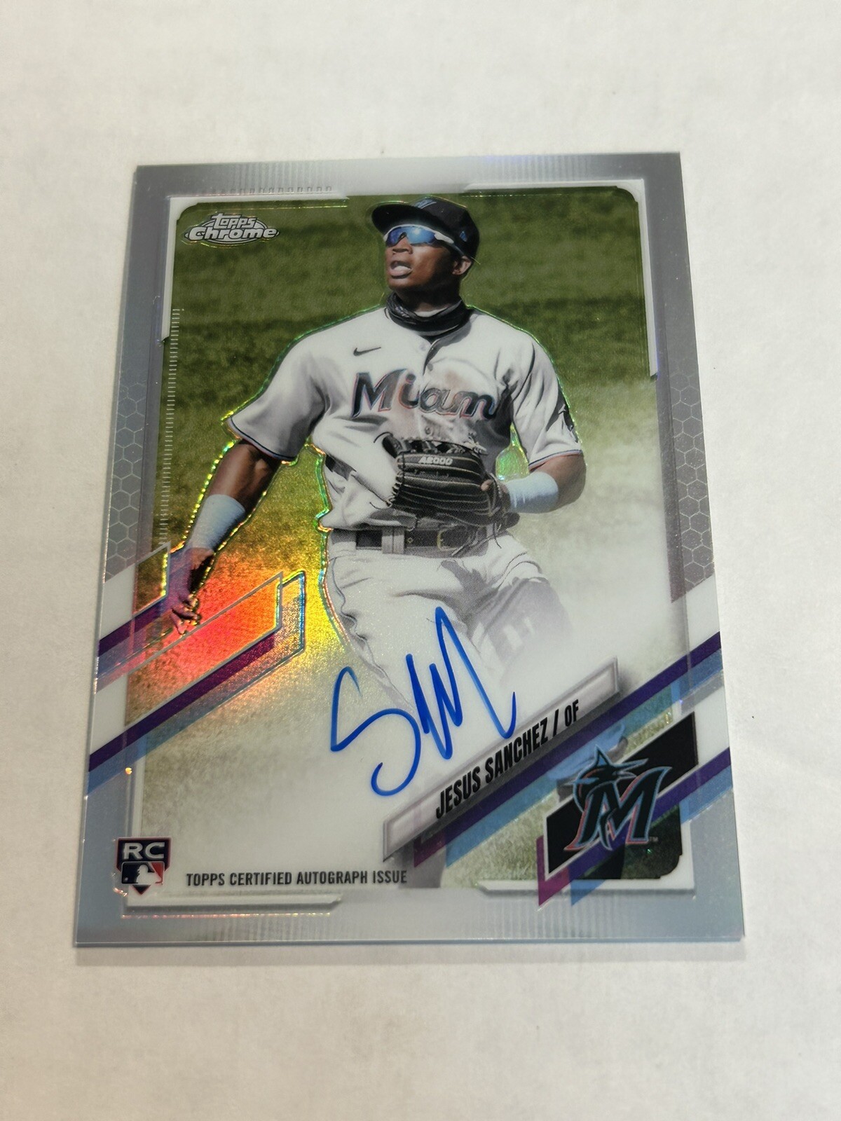 2021 TOPPS CHROME JESUS SANCHEZ 228/499 REFRACTOR ROOKIE AUTO MARLINS SP