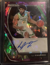 LJ Figueroa Oregon Basketball Autograph Panini Prizm Rookie Card /99 St John’s
