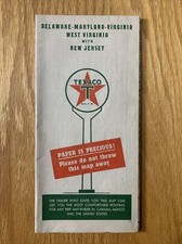 Texaco Map Delaware Maryland Virginia New Jersey West Gas Oil 1947 Folding