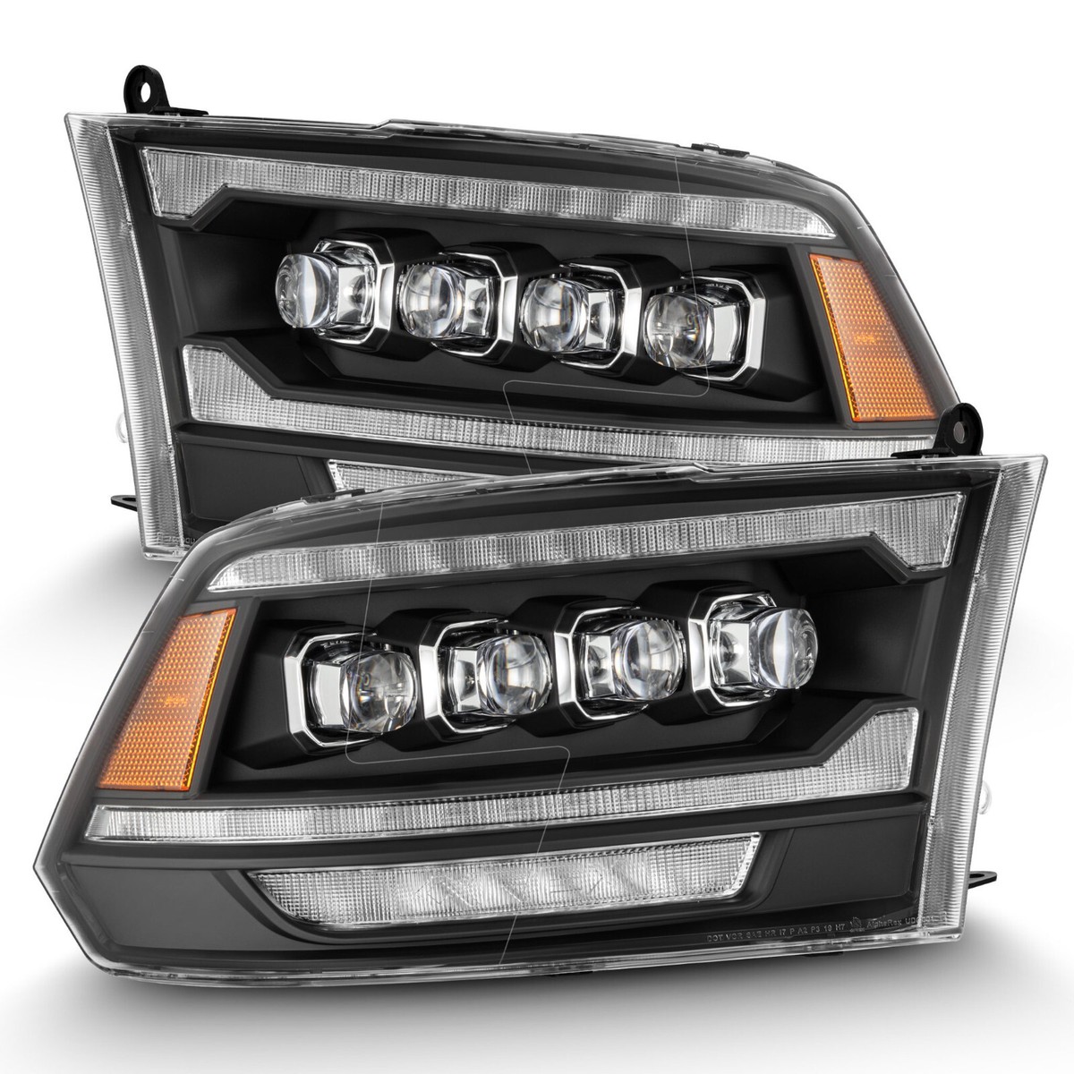 AlphaRex PRO G2 Halogen Projector Headlights For 09-18 Dodge Ram - Alpha Black Pair