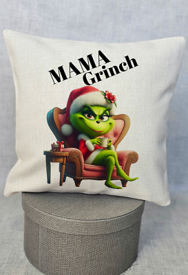 Personalisierte lustige MAMA Grinch Kissenhülle Frohe Weihnachten Mutter Mama