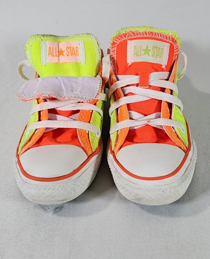 Converse All Star Shoes Womens Mens Double Tongue Neon Orange And Yellow