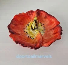 VTG Clay Art Pottery Poppy Divided Dish 2001 California Pottery