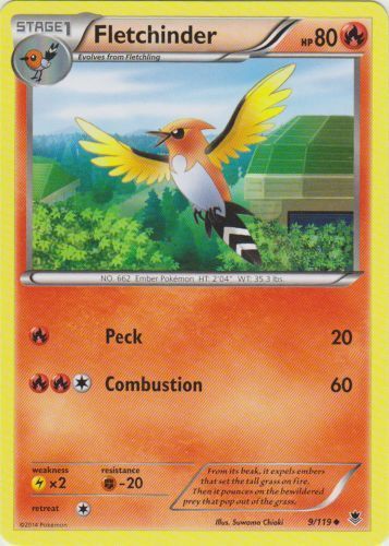 Pokemon - Fletchinder - 9/119 - Uncommon - XY - Phantom Forces - NM