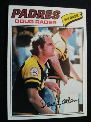 1977 Topps Baseball Card # 9 Doug Rader - San Diego Padres