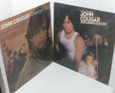 Pair LPs JOHN COUGAR:AMER FOOL & NOTHING MATTERS VG-VG+ RIVA Stereo 1980/82