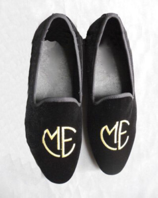 Handgefertigte Herren Samt Halbschuhe mit Stickerei, Männer Motiv Mokassins, Herren Elegant Slipper