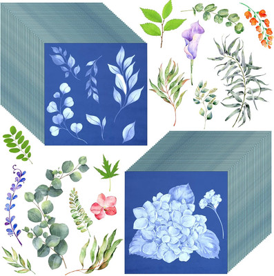 60 Sheets Sun Print Paper Kit Cyanotype Paper High Sensitive Solar Paper Nature 