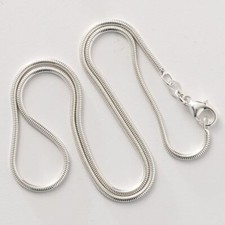 Unisex 925 Sterling Silver Tarnish-Free Italian 1.2mm Thin Snake Chain Necklace