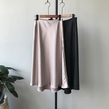 Lady Faux Silk Satin Fishtail Skirt Long Maxi Casual High Waist Casual Summer