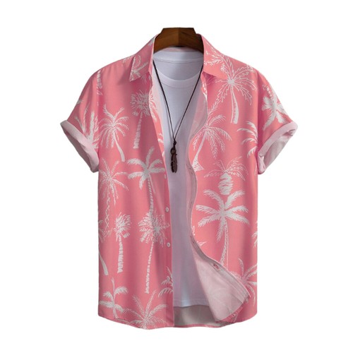 Camisa hawaiana para hombre playa informal abotonada manga corta suaves camisetas fiesta - Imagen 9 de 16