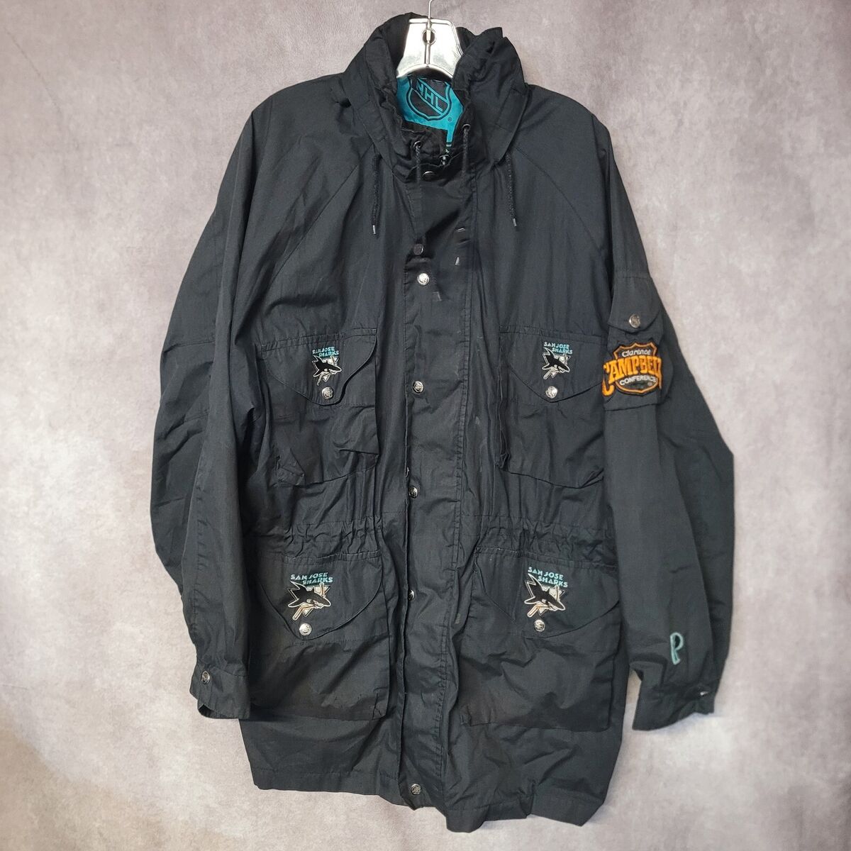 Vintage 90s Pro Player San Jose Sharks Black Long Vintage 90s Pro Player San Jose Sharks Black Long