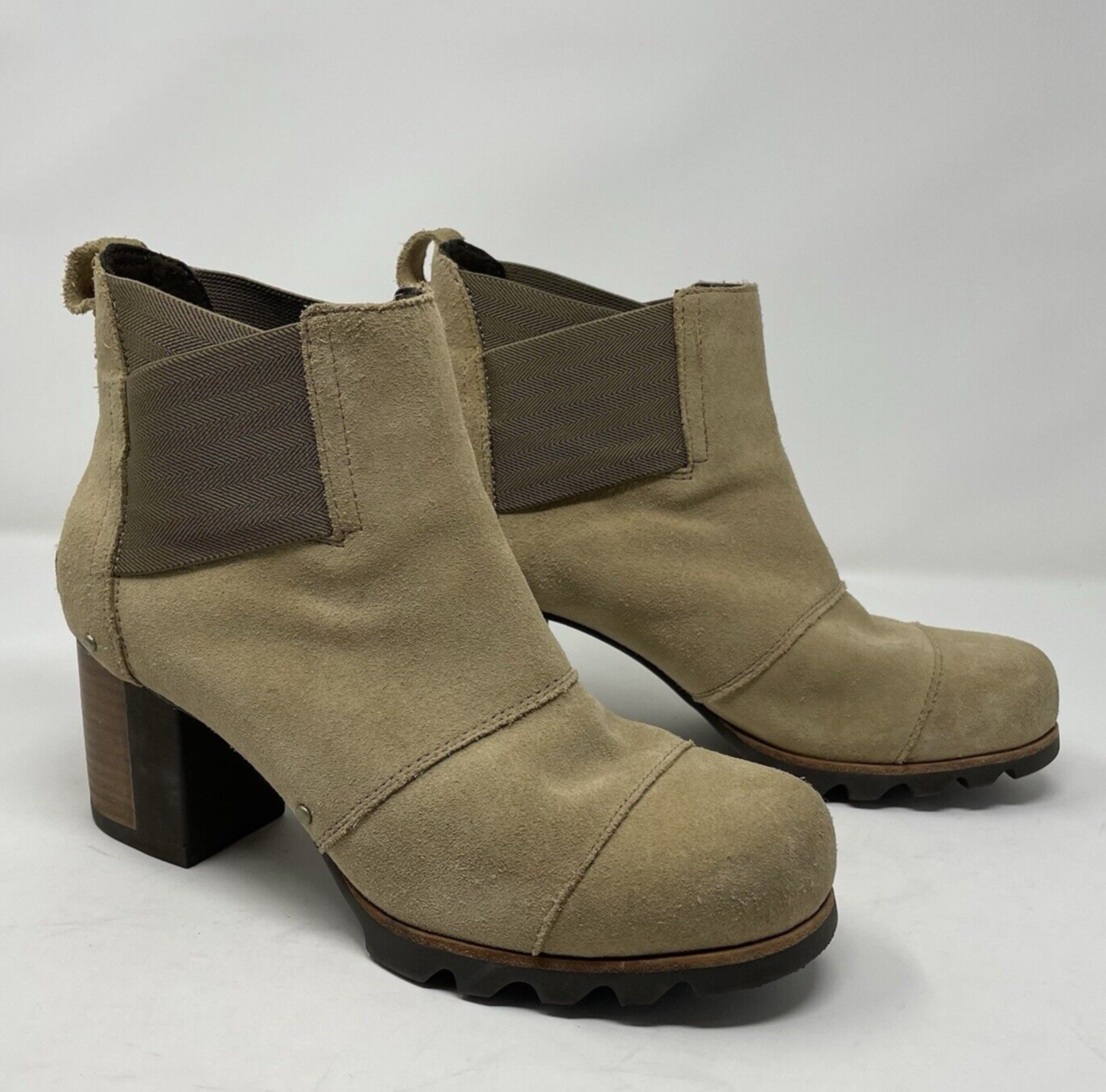 SOREL Women's Addington Heeled Chelsea Boots in Suede Leather Size 9.5-image