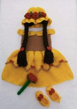 Crochet Baby Girl Dress Set Handmade 0-3 Month Full Set