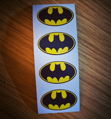 4X Batman Small Logo Stickers Vinyl Decals Super Hero DC Comics Bumper Wheels - Picture 1 of 1