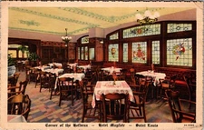 St Louis MO Hotel Mayfair Corner of the Hofbrau Vintage Linen Postcard H589