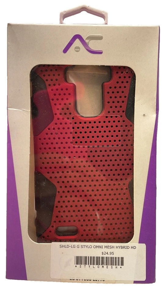 Premium Protettivo Rete Custodia Ibrida per LG G Stylo, Rosso - Immagine 4 di 4