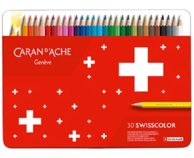 Caran D'Ache Swisscolor 30 Wasserbeständig Künstler Farbe Stift Metalldose Set - Bild 1 von 4