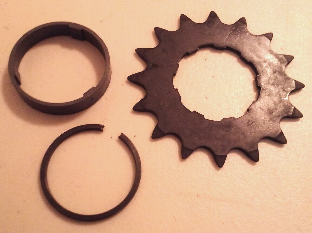 vintage BMX 16T CASSETTE SPROCKET KIT w/ SPACER & FLAT STYLE SNAP RING ...
