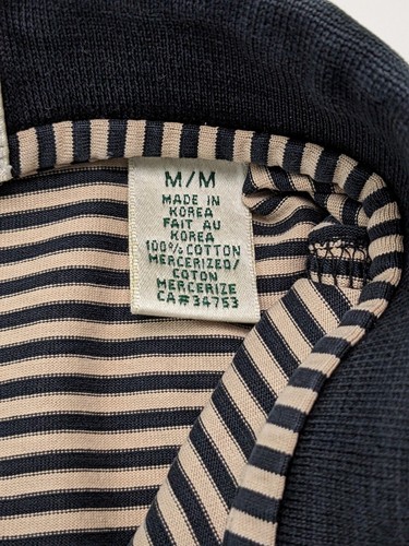 Fairway Greene Golf Polo Black Brown Striped Mercerized Cotton Shirt - Picture 4 of 5