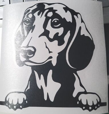 1x Dackel Hund Aufkleber Vinyl Sticker Tür Auto Van Camper Fenster 5x5 Zoll