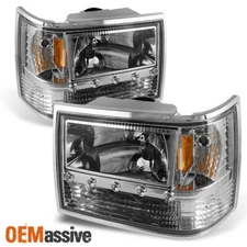 Fit 93-98 Jeep Grand Cherokee 1PC LED Headlights/Corner/Bumper Lamps L + R