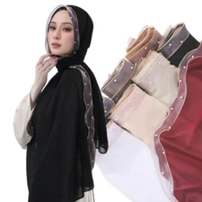 Women Long Scarf Head Wrap Muslim Chiffon Hijab Shawl Islamic Turban Stole Wrap