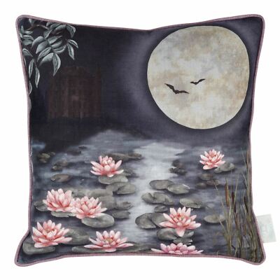 The Chateau Cushion Moonlight Water Lily Flower Pond Dusk by The Chateau Cushion Moonlight Water Lily Flower Pond Dusk by