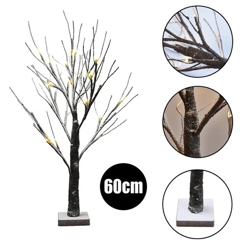 2ft Christmas Table Top Twig Wishing Tree Xmas Brown Small Indoor PreLit LED - Picture 1 of 13