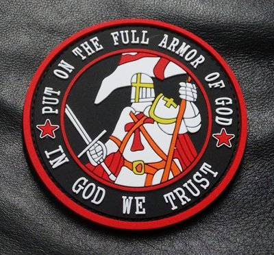 #ad Put On The Full Armor In God We Trust PVC Rubber Patch HOOK FASTENER 3.5 INCH $7.61