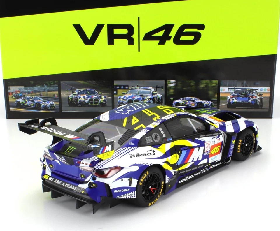 MINICHAMPS 1:18 MODELLINO AUTO VALENTINO ROSSI VR/46 BMW M4 GT3 24H LE MANS 2024 - Immagine 3 di 4