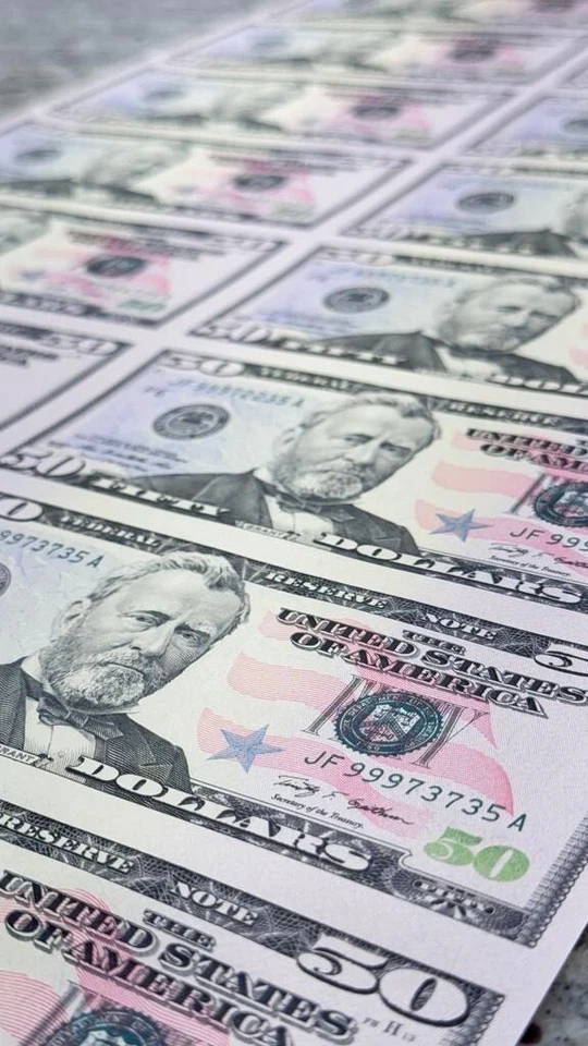 2009 $50 dollars 16 Note bills Sheet FORT WORTH Texas Uncut Currency Brand new - Image 2 of 4