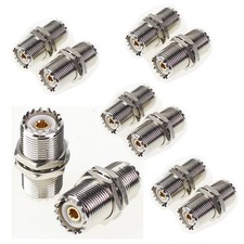 10 Pcs UHF female nut bulkhead to SO-239 SO239 jack RF adapter connector PL-259