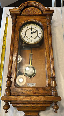 Howard Miller Wall Clock Model 612-462 Westminster Chime 8 Day Key Wind 32.5 T