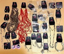 Lot of 27 Paparazzi Jewelry Earrings Necklaces Beaded Bracelets Carded Chain