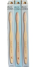Plus Ultra BPA Free Bamboo Toothbrushes Eco Friendly 3-pack