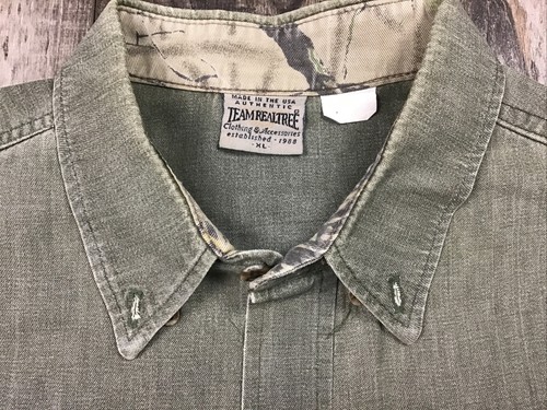 Team Realtree Shirt Mens Extra Large Made In USA Camp Outdoor Green/Gray - Picture 3 of 6