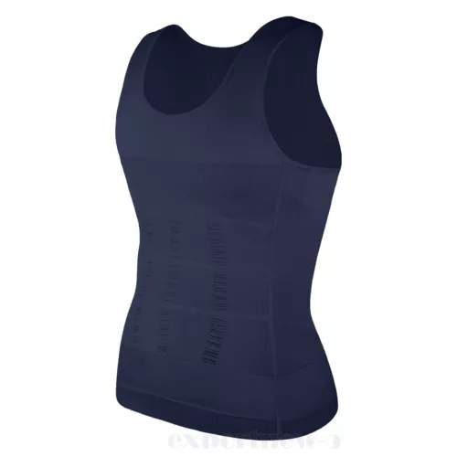 Herren Abnehmen Body Shaper Weste Gürtel Bauch Brust Kompression T-Shirt Tank Top - Bild 17 von 49