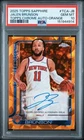 Jalen Brunson 2025 Topps Chrome Sapphire Orange Auto 10/25 PSA 10